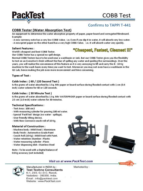 cobb test pdf|tappi t441.